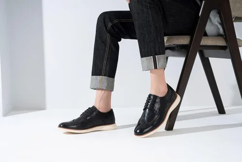 Vista 2 de Jousen Zapatos de vestir para hombre Brogue Formal con cordones Oxfords