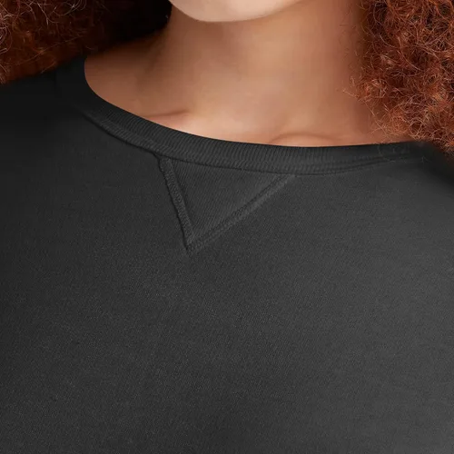 Vista 4 de Hanes, Ecosmart - Sudadera de cuello redondo con muesca en V para mujer, sudadera de vellón sin botones