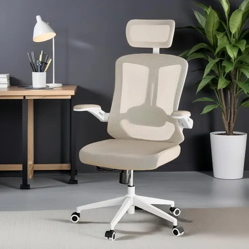 Vista 12 de Silla de oficina ergonómica, sillas de escritorio cómodas de 350 libras con soporte lumbar para espalda, sillas de computadora de malla con ruedas