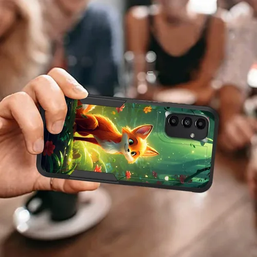 Vista 406 de Funda para Galaxy A14 5G, resistente de doble capa híbrida de policarbonato duro, goma suave, a prueba de golpes, funda protectora resistente
