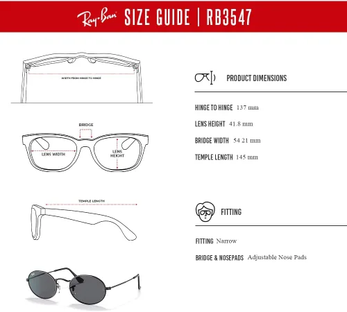 Vista 6 de Ray-Ban RB3547 - Lentes de sol ovalados de metal para hombre y mujer + paquete con kit de gafas de diseñador iWear