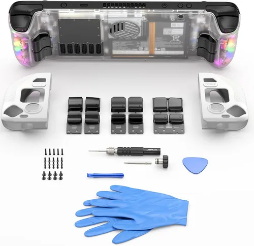 Vista 3 de JSAUX Placa trasera transparente RGB compatible con Steam Deck OLEDLCD, carcasa trasera de repuesto transparente compatible con Steam Deck - PC0106