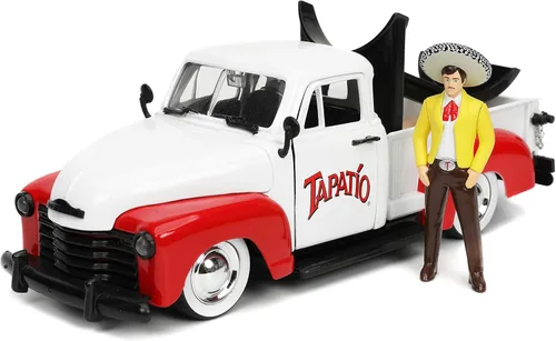 Vista 2 de Jada Toys Tapatio 1:24 1953 Chevy Pick Up - Coche fundido a presión con figura de Charro Man de 2.75 pulgadas, juguetes para niños y adultos