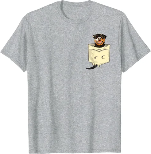Vista 9 de Rottweiler In A Pocket - Camiseta de entrenamiento de cachorros para amantes de los perros, Negro