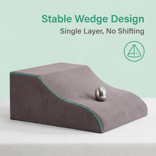 Vista 6 de Almohadas de elevación de piernas, almohada ergonómica de cuña de espuma viscoelástica, almohadas posicionadoras de piernas, cuidado cómodo