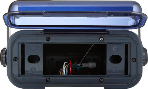 Vista 5 de Pyle Receptor de radio marino de 300 vatios con Bluetooth, auxiliar, USB, conexiones RCA, panel frontal digital, cubierta abatible, carcasa