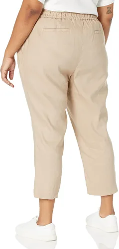 Vista 2 de Calvin Klein Pantalón elástico tejido de lino con banda elástica para mujer