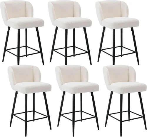 Vista 10 de RIVOVA Taburetes de bar de 26 pulgadas de altura de mostrador con respaldo, juego de 2 taburetes de bar modernos para encimera de cocina, taburetes