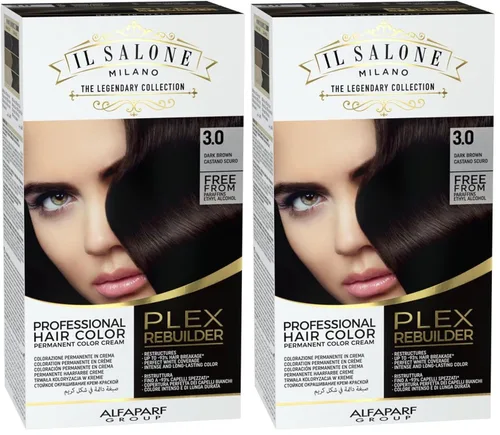 Vista 12 de Il Salone Milano Plex Rebuilder - Crema de color permanente para el cabello, kit de tinte para el cabello negro puro 1.0, salón profesional, calidad