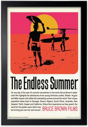 Vista 8 de Scorpio Posters The Endless Summer - Officially Licensed - Retro Movie Mini Poster - 11" x 17" - with Black Wood Poster Holder