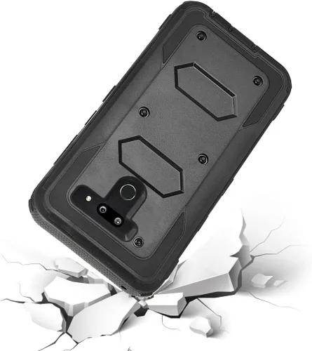 Vista 6 de Asuwish Funda de teléfono para LG G8 ThinQ, híbrida, resistente, a prueba de golpes, a prueba de caídas, cuerpo completo, resistente, teléfono