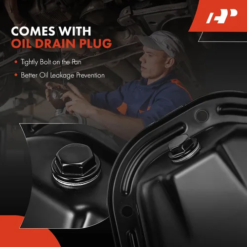 Vista 6 de A-Premium - Sump de aceite de motor con tapón de drenaje compatible con Nissan Para Nissan X-Trail 2005-2006 L4 2.5L, almacenamiento de aceite