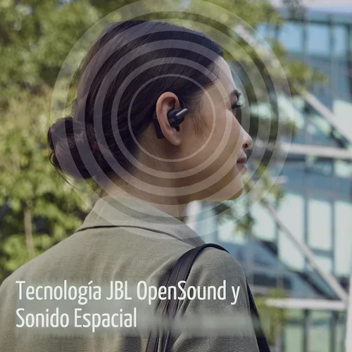 Vista 5 de JBL Sense Pro - Auriculares de oído abierto, sonido espacial, ajuste con gancho para la oreja, color negro