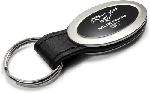 Vista 2 de Au-TOMOTIVE - Llavero ovalado dorado para Ford Mustang GT (negro), Negro
