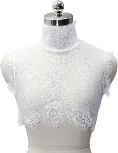 Vista 2 de Cuello alto floral de encaje cuello alto falso cuello manga jersey ropa interior cuello