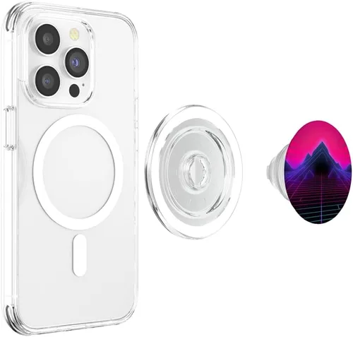 Vista 4 de Retrowave - PopSockets MagSafe PopGrip de los años 80 Vaporwave Dark Synthwave para iPhone