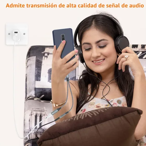 Vista 4 de Adaptador USB C a 3.5mm para Auriculares y Cargador, Dongle de Cable USB Tipo C a Jack Auxiliar 2 en 1 con Carga Rápida PD de 60W para iPhone 15 16