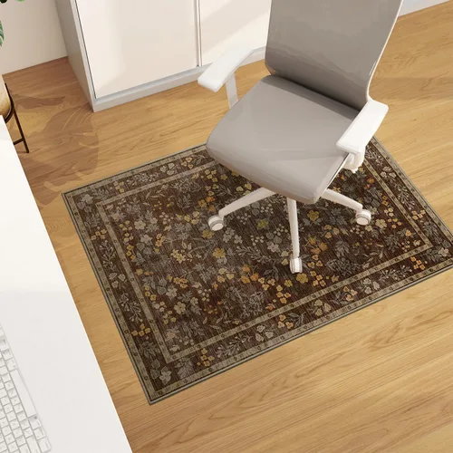 Vista 74 de Tapete para silla de oficina para suelo de madera dura, 48"x36" tapete protector de escritorio de computadora de fácil deslizamiento para silla Hoja