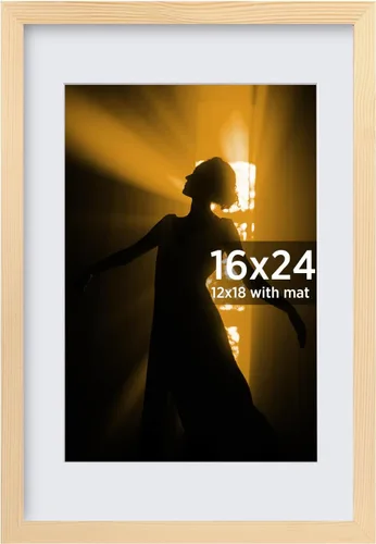 Vista 19 de Egofine Marco de fotos de madera maciza de 22 x 28 pulgadas cubierto por plexiglás mate para 18 x 24 pulgadas, color negro para montaje en pared