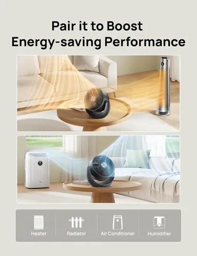 Vista 7 de DREO Ventilador para dormitorio, ventiladores de piso para toda la habitación, flujo de aire fuerte de 40 pies, inclinación ajustable de 120°, 28 db