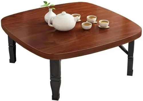 Vista 4 de Mesa de café cuadrada plegable de estilo japonés que ahorra espacio, mesa baja, mesa de comedor, mesa de estudio, escritorio pequeño para tatami