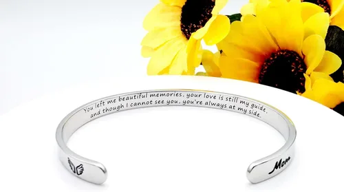 Vista 56 de Pulseras inspiradoras para mujer, joyería de acero inoxidable, con refranes, pulsera motivacional con mensaje oculto, pulseras grabadas para mejor