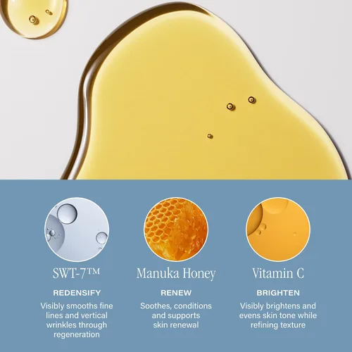 Vista 5 de SKINN Aceite facial luminoso antienvejecimiento para pieles sensibles secas y maduras, aceite facial ligero y no graso que reduce las líneas finas