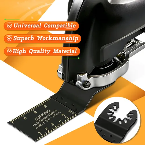 Vista 8 de SupKing 24 hojas de sierra oscilantes, kits de cuchillas multiherramientas profesionales de titanio para metal y madera, cuchillas multiherramienta