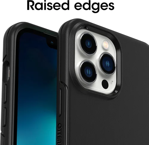 Vista 4 de OtterBox Funda para iPhone 13 Pro Max y iPhone 12 Pro Max Symmetry Series - Negro, ultra suave, compatible con carga inalámbrica, bordes elevados