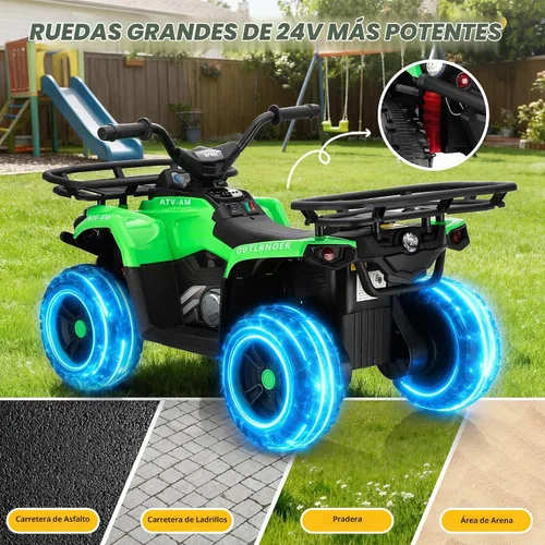 Vista 8 de TOBBI Coche eléctrico para niños de 24 V, 4 ruedas con cesta