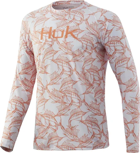 Vista 23 de Huk Pursuit Vented LS para hombre Refracción Fish Fade - San Sal/Wahoo
