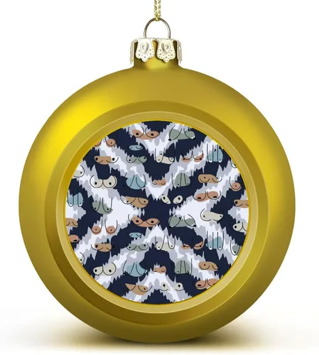 Vista 218 de Boobs Funny Shatterproof Matte Christmas Balls for Tree Wreath Home Decor 1PCS