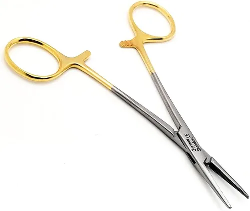 Vista 6 de Fórceps de bloqueo de hemostato para mosquitos de 5 pulgadas rectos con mandíbulas dentadas completas, ideales para sujetar, pescar, bomberos