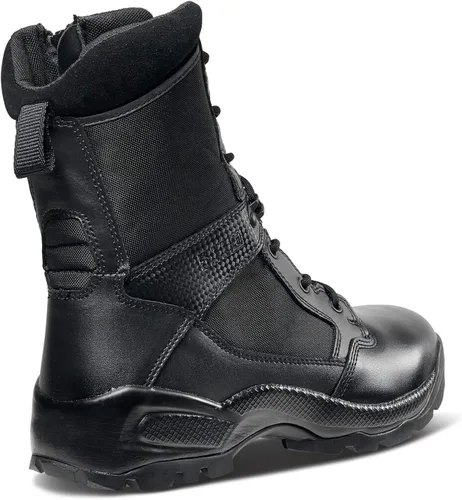 Vista 3 de 5.11 Tactical Men's ATAC, 2.08 pulgadas, botas militares de combate de cuero negro con cremallera lateral, estilo 12391