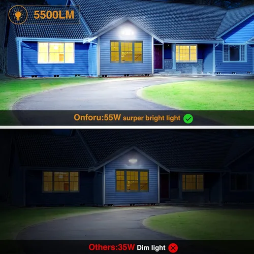Vista 5 de Onforu - Luz de seguridad LED de 50 W, negra y blanca