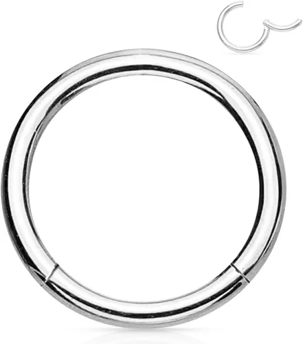 Vista 116 de Forbidden Body Jewelry - Piercing para la nariz de acero quirúrgico 316L con bisagra, 14G, 16G, 18G, diámetro de 15/64, 5/16, 25/64, 15/32 pulgadas