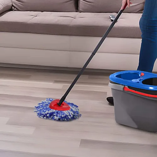 Vista 7 de Cabezal de repuesto para trapeador giratorio, paquete de 4 repuestos de fregona RinseClean con base compatible con mopa giratoria O-Cedar