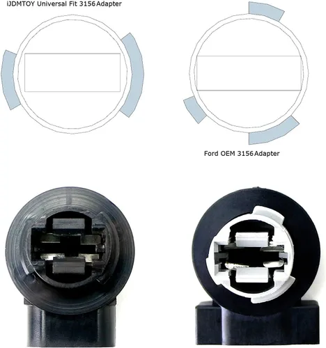 Vista 2 de iJDMTOY 2 adaptadores de cableado de resistencia de carga de un solo filamento 3156 en línea 50 W 6 ohmios para instalar luces LED de señal de giro