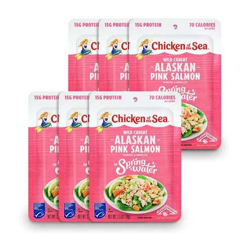 Vista 22 de Pollo del mar sin piel y sin hueso Pacífico ahumado salmón, bolsa de 3 onzas (paquete de 12)