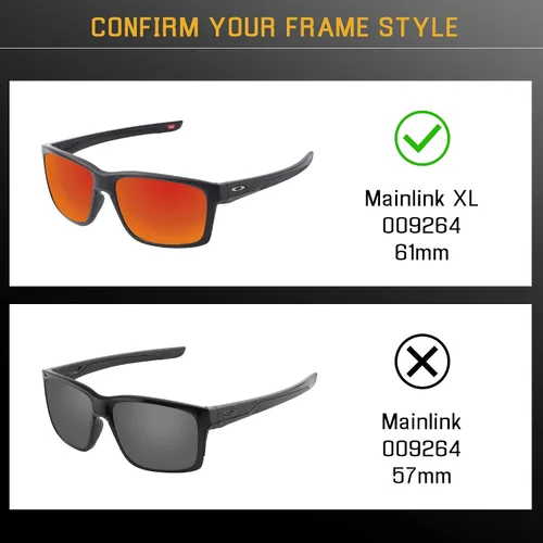 Vista 2 de Bwake Lentes de repuesto para gafas de sol Oakley Mainlink XL OO9264 POLARIZADAS