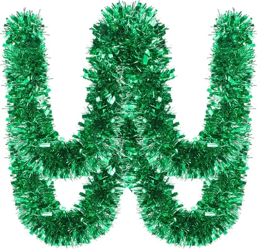 Vista 13 de Dingion - Guirnaldas de oropel de Navidad de 59 pies, guirnalda metálica con torsión colgante, adornos para árbol de Navidad, suministros