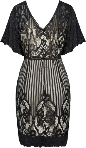 Vista 3 de ROSE GAL Rosegal - Vestido de cóctel semiformal para mujer, talla grande, estampado de purpurina brillante, acampanado, largo hasta la rodilla
