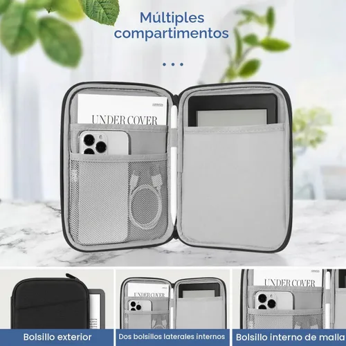 Vista 3 de Funda para Kindle y eReader de 6 a 7 pulgadas, color negro