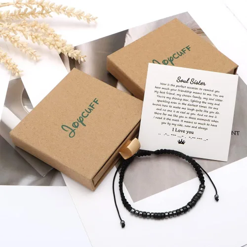 Vista 4 de JoycuFF Pulseras de código morse para mujeres y hombres, aniversario, regalos de feliz cumpleaños para mamá, papá, mejor amigo, hija, hijo, novio