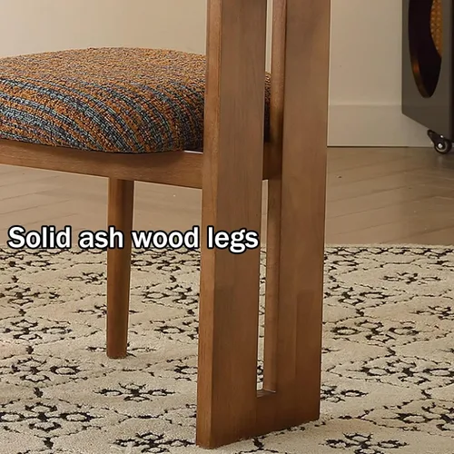 Vista 7 de Juego de sillas de comedor de madera, sillas de comedor tapizadas, silla de cocina con patas de silla de madera maciza, para restaurantes, salas