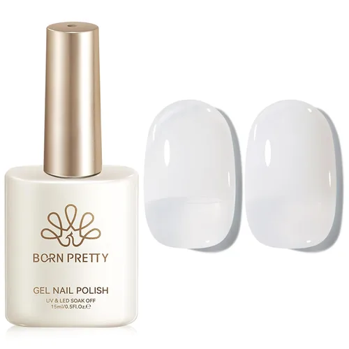 Vista 9 de Born Pretty - Esmalte de gel blanco lechoso, color blanco gelatina