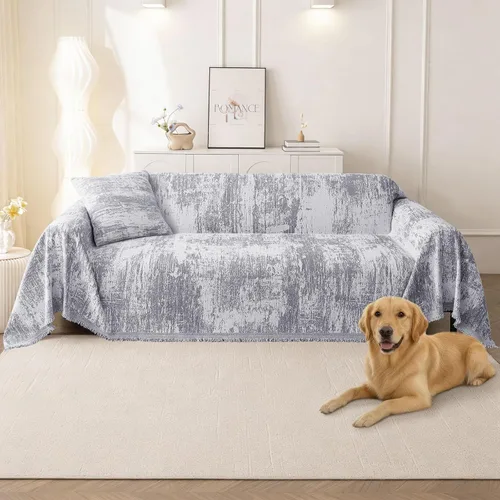 Vista 9 de hyha Funda para Sofá para Perros, Fundas de Sofá Bohemias para Sofá de 3 Cojines Lavable, Funda Deslizable de Chenilla para Sofá para Mascotas