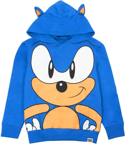 Vista 3 de Sonic The Hedgehog Hoodie Character 3D Ears Boys Kids Blue Hooded Jumper