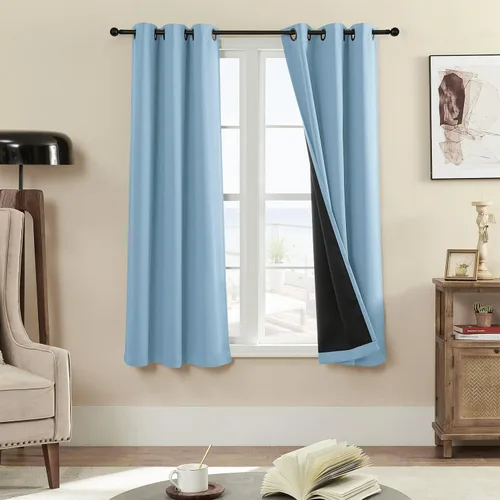 Vista 33 de Rutterllow - Cortinas 100% opacas, paneles de cortina con ojales, aislamiento térmico y bloqueo de luz para habitación y sala de estar