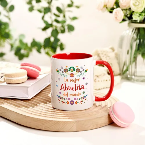 Vista 9 de YHRJWN Taza de café Abuela La Mejor Abuelita Del Mundo, regalo para la abuela en español para el día de la madre, cumpleaños, Navidad, regalo